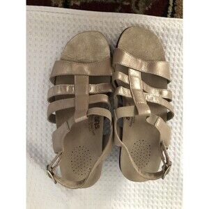 SAS ALLEGRO LUSSO Women's Heel Strap Sandals Gold Size 8 Ww